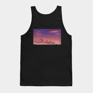 Fly High Sunset Over the Clouds Landscape Painting - Relaxing Scenery Design Tank Top